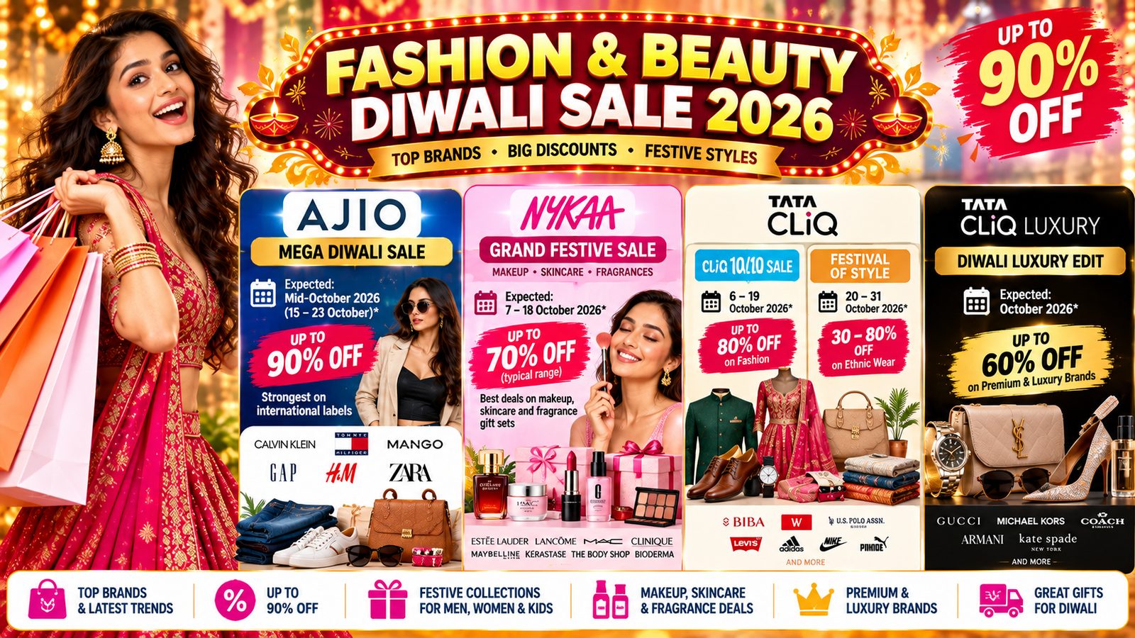 Diwali Fashion and Beauty Sale 2026 banner