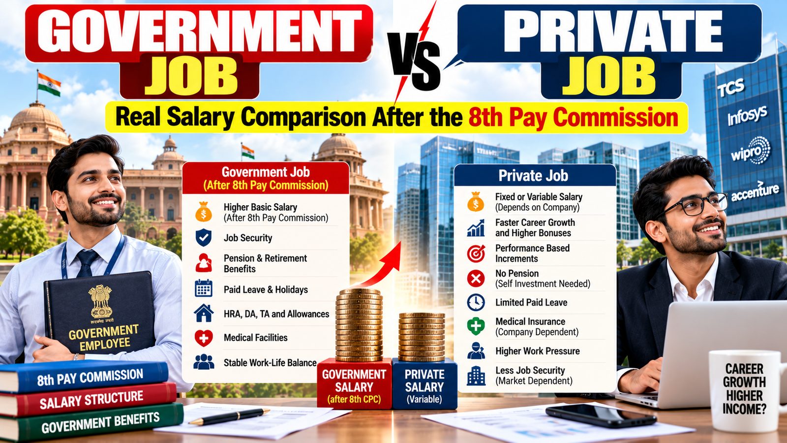 Government vs Private Job Salary Comparison