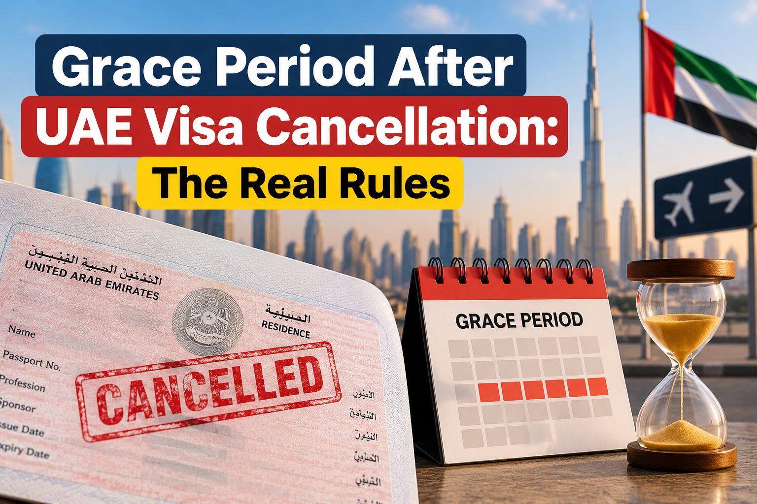 Grace period after UAE visa cancellation: the real rules