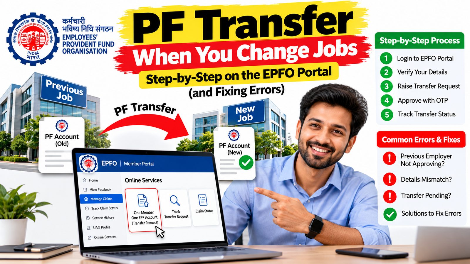 PF transfer when you change jobs: step-by-step process on the EPFO portal