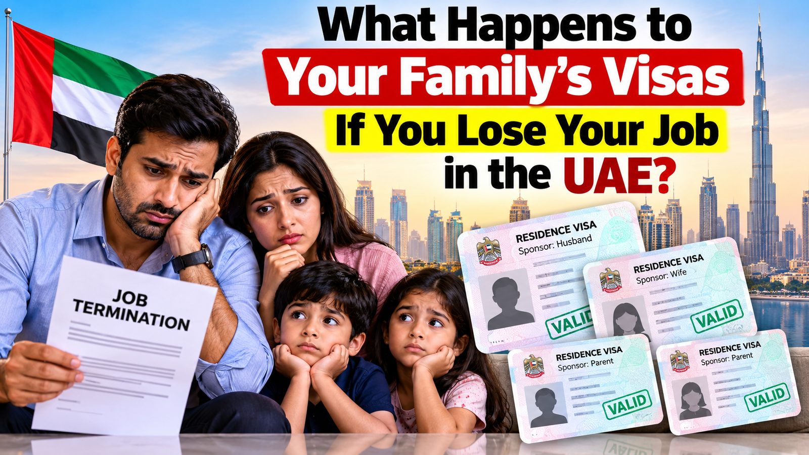 What happens to your family's visas if you lose your job in the UAE